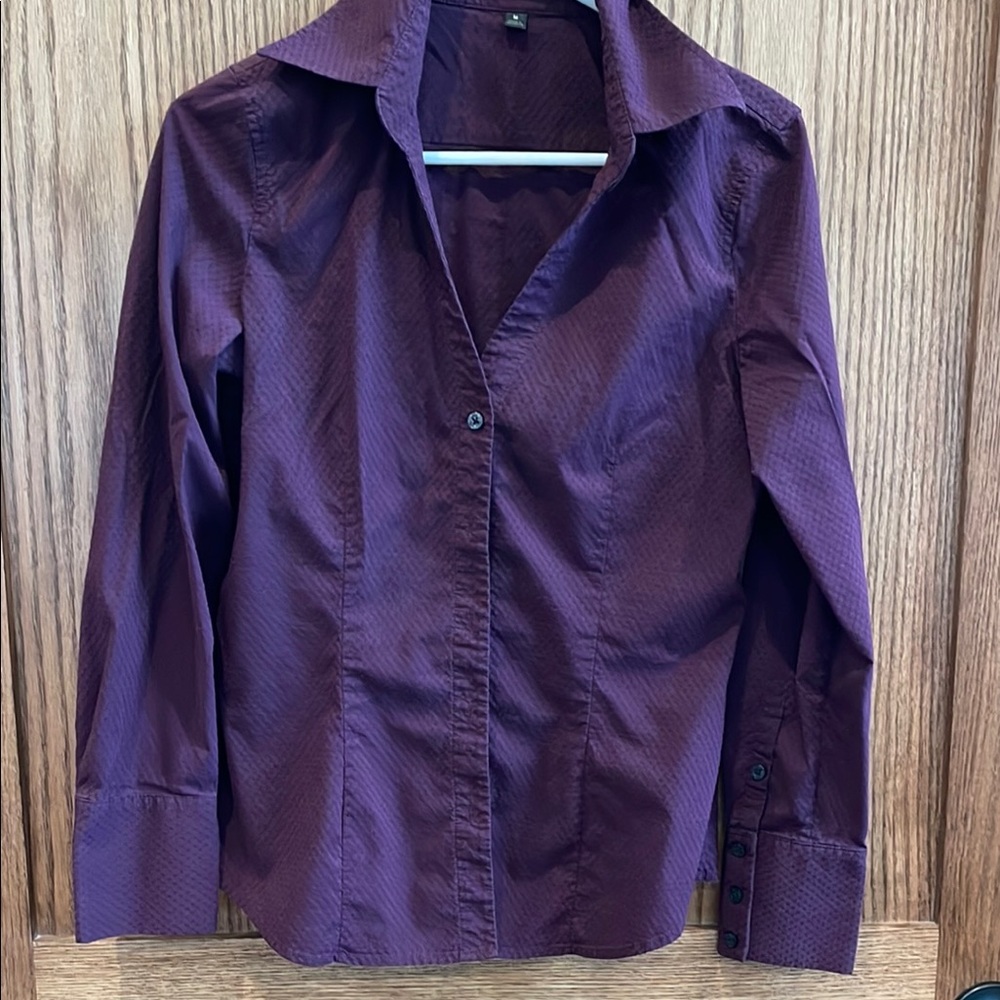 Women’s Burgundy Button-Up Shirt